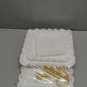 5 Pack Dessert Table Display Set - 2 x Three-Tier Square Cupcake Stands and 3 x Serving Trays, Elegant Tableware for Cakes, Cupcakes, Pastries, and Snacks, Perfect for Parties (White)