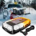 Nilight 12 Inch Roof Top Strobe Lights, 48LED Hazard Light Emergency Safety Warning LED Flashing Light Bar Magnetic Mount, 12V-24V Cars Trucks Tractors Snow Plows Construction (Amber and White)