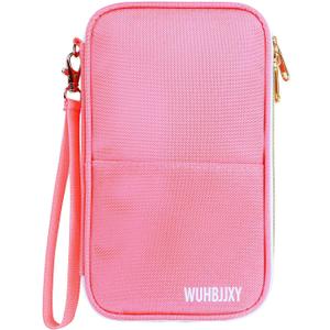 Multifunctional, Practical, RFID Family Passport holder, Travel Wallet (Pink), Travel Document Organizer, Passport Bag, Three-layer Design, Multiple PocketsBig Storage