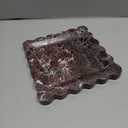 Square Marble Decorative Tray with Scalloped Edge, Luxury Natural Stone Bathroom Vanity Tray, Dresser Top Perfume Coffee Home Kitchen Sink Tray, Key Trinket Ring (8" x 8" x 0.7", Rosso Lepanto)