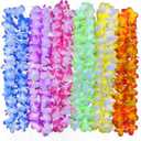 100PCS Soft Necklaces Hawaiian Leis Luau Partyecorations Tropical Party Favors Lei Hawaiian Flower Perfect for Your Hawaii Luaus Party.