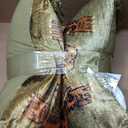 Creative Co-Op Cotton Velvet Blend Tiger Lumbar Pillow with Tassels, Multicolor, 24L x 14W x 0.5H inches