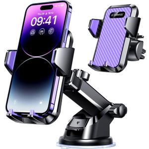 VANMASS 【85+LBS Strongest Suction & Military-Grade】2025 Ultimate Car Phone Mount【Patent Safety Certs】Cell Phone Holder Truck Stand Dashboard Windshield Vent for iPhone 16 15 Pro Max 14 Samsung, Purple VANMASS 【85+LBS Strongest Suction & Military-Grade】2025 Ultimate Car Phone Mount【Patent Safety Certs】Cell Phone Holder Truck Stand Dashboard Windshield Vent for iPhone 16 15 Pro Max 14 Samsung, Purple