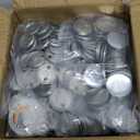 500 Sets Blank Metal Button Making Supplies Badge Parts, 32mm/1.25 inch Round Metal Button Kit for Button Maker Machine, Including Metal Shells Metal Back Cover Clear Film and Paper