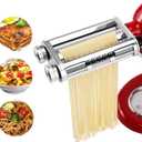 Pasta Maker Attachment for KitchenAid Mixers,3 in 1 Set Included Pasta Sheet Roller, Spaghetti Cutter, Fettuccine Cutter Accessories and Cleaning Brush