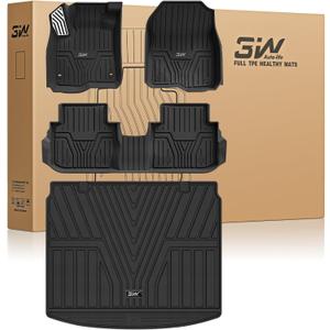 3W Floor Mats & Cargo Liner Fit for Honda CR-V 2023-2026 (Include Hybrid) | Fit for (Upper Positon) Trunk Unscented All-Weather TPE Heavy-Duty Car Mats Stain Prevention Easy to Clean