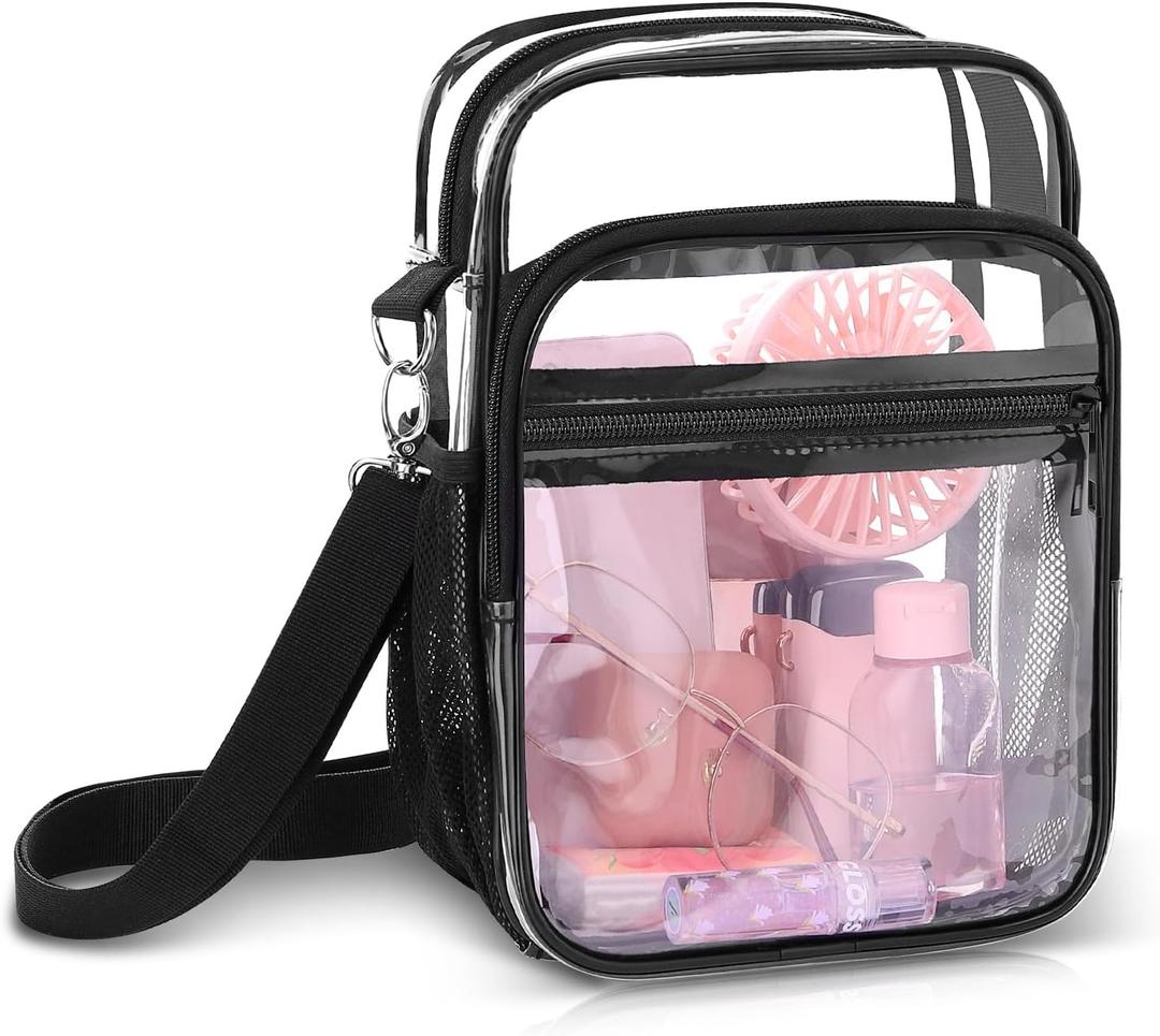 Blvornl Clear Crossbody Bag with Adjustable Shoulder Strap, Clear-X large