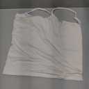 SUUKSESS Women Double Line Square Neck Tank Top Summer Y2K Going Out Basic Cami Shirt (Small, Snow White)