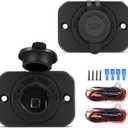 Nilight 2 Pack Car Cigarette Lighter Socket DC 12V Waterproof Power Outlet Adapter Replacement with Terminals Wires and Screws for Marine Boat Motorcycle, Boat, Car,Truck, RV, ATV