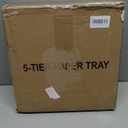 Desk Organizers and Accessories, 5-Tier Paper Letter Tray Organizer with File Holder, Desktop Organizer for Office Supplies (Rose Gold) (12" x 12" x 12")