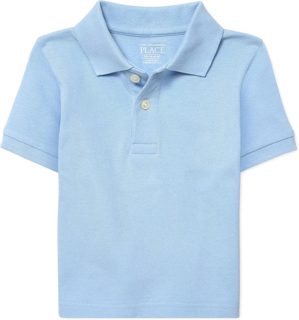 The Children's Place baby boys Fashion Color Short Sleeve Pique Polo (5, Brook)
