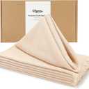 keypan Camel Cloth Napkins Set of 6, Linen Cotton Table Rustic Fabric Napkin Washable Bulk with Fringe for Thanksgiving Dinner Wedding Boho Fall Decor Party 17x17 inch