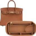 Premium Felt Handbag Organizer Insert for Birkin 25 Bag Scratch Protection Safeguard (Earth Color, BK25)