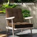 Outdoor High Back Chair Cushions 42"x 21" x 4", Waterproof Patio Chair Cushions, Fade Resistant Seat Cushion for Outdoor Furniture, Porch, Balcony and Indoor (Brown, 2)