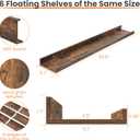 Upsimples Floating Shelves for Wall, 35.5 Inch Shelves for Decor Storage Set of 6, Wall Mounted Wood Shelf for Bedroom, Living Room, Bathroom, Kitchen, Long Picture Ledge Shelves, Brown