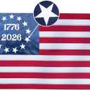 Homissor 1776-2026 Betsy Ross Flag 4x6 Feet Bennington 13 Star American Flags for 250th Anniversary Heavy Duty Outdoor Embroidered Colonies Banner for Outside