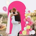FUHSY Spandex Arch Cover Set of 2 Hot Pink Arch Stand Covers 7.2FT, 6FT Arched Backdrop Stand Cover Pink Wedding Decorations Chiara Backdrop Stand Set Cover for Graduation Birthday Party Decorations