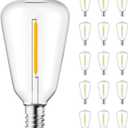Brightown 15 Pack ST38 LED Light Bulbs, Outdoor String Light Replacement Dimmable Shatterproof Bulbs, 0.6W Equivalent to 7W Incandescent Bulbs, E12/C7 Base (Not Work with Solar String Lights)
