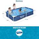 Bestway Pro 87 in. x 59 in. Rectangular 17 in. Deep Metal Frame Above Ground Pool 56545E-BW