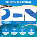 Pool Hoses Replacement for Above Ground Pools - 3 Pack 1.25" x 59" Diameter Pool Pump Hoses for In tex 607 637 Pump, 1-1/4" Pool Filter Hose with 6 Metal Clamps for 330GPH 530GPH 1000GPH Filter Pumps, Blue
