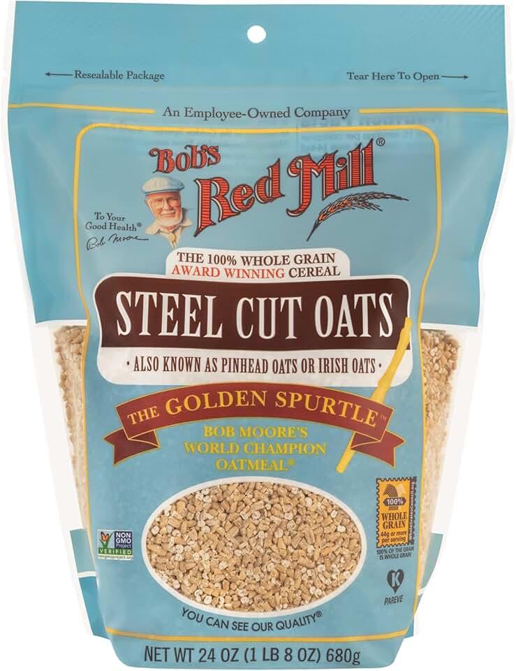 Bob's Red Mill Steel Cut Oats, 24oz (Pack of 3)- Non GMO, Whole Grain, Vegan, Kosher BB 2/26/28