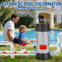 RovPool Offline Automatic Pool Chlorinator,9 lbs Capacity Pool Chlorine Feeder,Easy Set Automatic Chlorinator Feeder with Adjustable Output,Chlorinator for Inground/Above Ground Pool Chlorinator,Grey