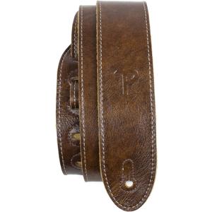 Perri's Leathers Italian Leather Guitar Strap, 41" to 56", Chestnut, Soft Deluxe, Adjustable, Reinforced Keyhole & Slots, Electric, Bass, Acoustic Guitar Straps Leather