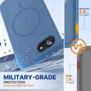 Miracase Magnetic for iPhone 17e Case & iPhone 16e Case, [Soft Anti-Scratch Microfiber Lining], Compatible with MagSafe, Silicone Shockproof Protection Phone Case for iPhone 17e/16e, Glass Blue