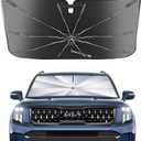 Portable Windshield Sunshade Umbrella for 2023-2025 Kia Sportage Models LX, EX, SX Prestige,X-Line AWD, X-Pro Prestige, 2 in1 Ice Crystal Durable Compact Shade Umbrella UPF50+ Outdoor Camping
