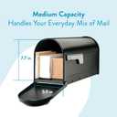 Architectural Mailboxes 8830B-10 Winston Nickel Flag Post Mount Mailbox, Medium, Black