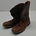 Men's Cowboy Wide Toe Boots Embroidered Western Shoes Medieval Leather Pull On Slip Resistant Boot, Size 42