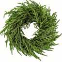 24" Norfolk Pine Wreath for Front Door, Real Touch Norfolk Pine Wreath Artificial Green Wreath Greenery Realistic Wreath Holiday Decoration for Home Decor
