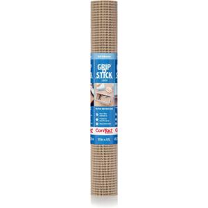 Con-Tact Brand Grip-N-Stick Durable Self-Adhesive Non-Slip Shelf and Drawer Liner, 18" x 4', Taupe, 6 Rolls