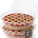 2 Pack Pie Carrier with Airtight Lid - BPA Free Pie Storage Container with Cover - Transport Keeper for Most Bakery - Plastic Pie Dish Holder