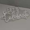 Let's Celebrate Neon Sign Warm White LED Neon Lights for Wall Decor USB-Powered Neon Signs for Living Rooms, Dining Rooms,Thanksgiving and Party Decorations(15"x10.6")