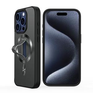 AUROX for iPhone 15 Pro Case with Invisible Stand [Compatible with MagSafe] Military-Grade Protection, Shockproof Slim Magnetic 15 Pro Case for Men Women Magnetic Phone Case Cover, Black