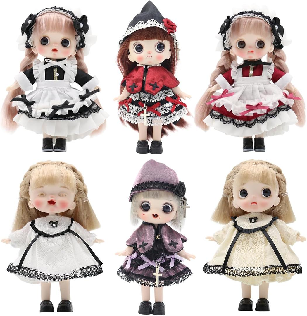 Cute Blind Box Kawaii Figures,Collectible BJD Doll with 1/12 Scale Removable ClothesSurprise Gift Single Random Mystery Box-Myriad Lolita Series