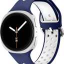 No Gap Sport Band Compatible with Samsung Galaxy Watch 8 Band 40mm 44mm/Galaxy Watch 8 Classic 46mm,Soft Silicone Two-tone Breathable Strap Men Women