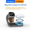 For Apple Watch Charger,Magnetic Fast Charging Dock Compatible with iWatch Series 11/Ultra/SE/10/9/8/7/6/5,for Apple Watch Airpod Charger Stand Holder,Watch Charging Station Cable(Gray)