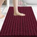 Arotive Luxury Bathroom Rugs 30x20, Extra Soft Thick Absorbent Shaggy Chenille Bath Rugs, Non-Slip Machine Wash Dry, Bath Mats for Bathroom Floor, Tub and Shower, Home Decor Accessories, Burgundy