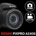 Kodak PIXPRO AZ405 Digital Camera, 40x Optical Zoom Bridge with 20MP Sensor, AA Batteries, OIS, 1080p Full HD Video, Black