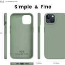 JELE Shockproof Designed for iPhone 13 Case, Liquid Silicone Phone Case with [Soft Anti-Scratch Microfiber Lining] Military Grade Drop Protection Slim Thin Cover, 6.1 inch, Calke Green