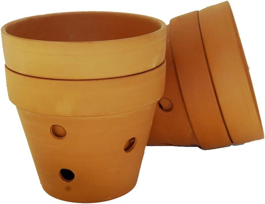 6inch 4pcs Terracotta Pots,Orchid Terracotta Pots for Plants/Succulent/Cactus with Drainage for Indoor, Outdoor, Home Office Decoration