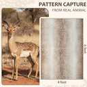 Soft Antelope Rug 4x6 Ft, Animal Print Rugs for Living Room Bedroom, Non-Slip TPR Backing for Hardwood Floors, Machine Washable & Easy to Clean, Pet Friendly Carpet for Kids, Brown, White