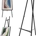 Iron Adjustable Arts & Crafts Easels,Metal Easel Stand with Chain Support for Mirror,58 Inch Floor Easels for Display Wedding Sign(Black)