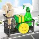 Sponge Holder for Kitchen Sink,Sink Caddy with Removable Dish Brush Holder,Self-Draining Kitchen Countertop Organizers and Storage Essentials,Soap Dispenser Organize and Home Decor-Black (1 Tier Black-Tray)