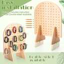Colingmill 2 Sets Keychain Display Stand Wooden Pegboard Display Stand with 25 Pcs Dowel Rods Oval Bracelet Organizer Holder for Jewelry, Craft Shows, Necklace, Selling, 15.75" x 11.81"(Wood)