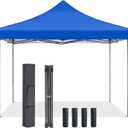 Sweetcrispy 10x10 Pop Up Canopy Tent - Heavy Duty for Parties, Backyard - Waterproof Portable Shade With Sand Bags - Blue