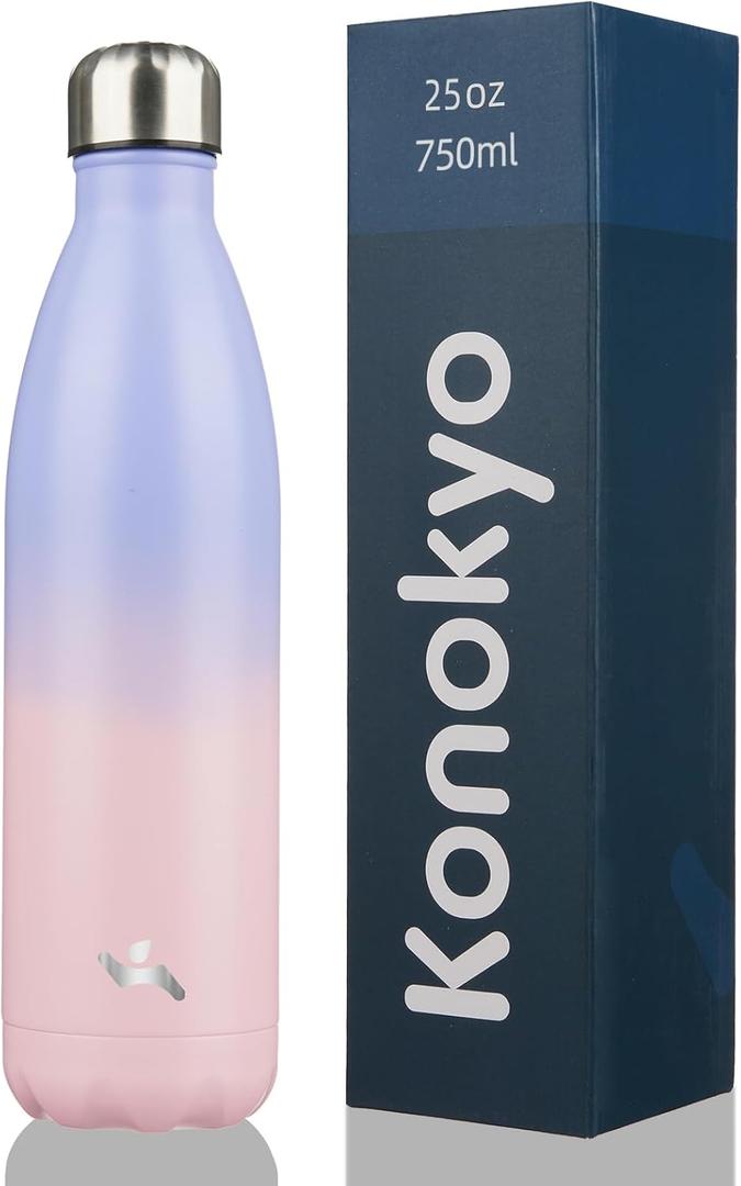 Insulated Water Bottles,25 oz Double Wall Stainless Steel Vacumm Metal Flask for Sports Travel,Pastel Sunset (25 Ounces)