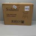Sidanli Black Bar Stools, Barstool Set of 2, Counter Height Chairs with Gold Metal Legs, Island Chairs with Leather Cushion Seats & Footrests, 26 Bar Stools for Kitchen Island, Home Bar